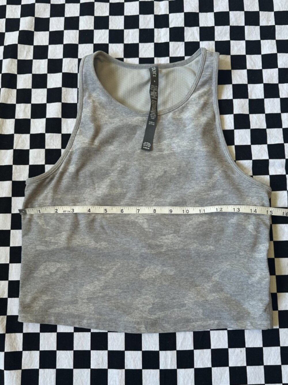 Vuori Grey Camo Workout Crop Tank - Picture 8 of 8